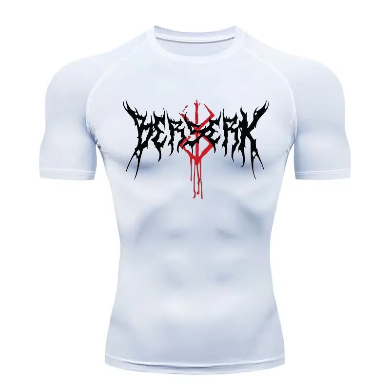 Anime Berserk Compression Tshirt Men'S Rashgard Tops Short Sleeves Second Skin Bodybuilding T-Shirt Quick Dry Tight Shirt Men