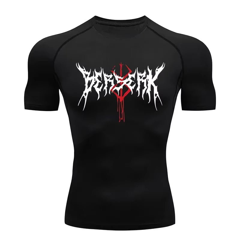 Anime Berserk Compression Tshirt Men'S Rashgard Tops Short Sleeves Second Skin Bodybuilding T-Shirt Quick Dry Tight Shirt Men
