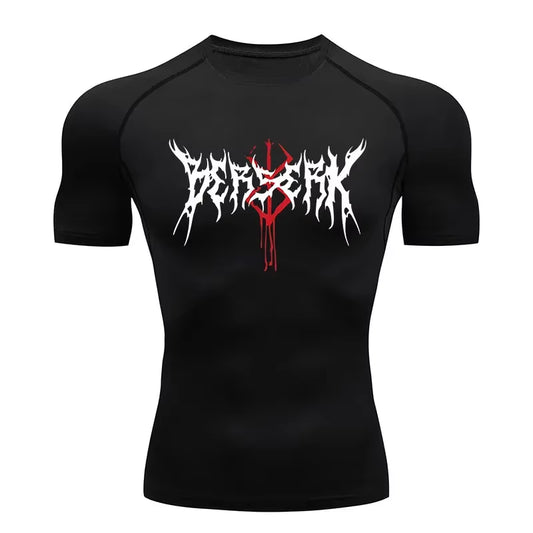 Anime Berserk Compression Tshirt Men'S Rashgard Tops Short Sleeves Second Skin Bodybuilding T-Shirt Quick Dry Tight Shirt Men