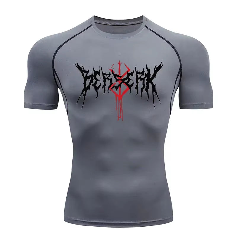 Anime Berserk Compression Tshirt Men'S Rashgard Tops Short Sleeves Second Skin Bodybuilding T-Shirt Quick Dry Tight Shirt Men