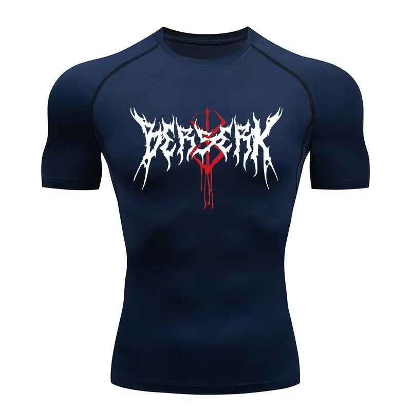 Anime Berserk Compression Tshirt Men'S Rashgard Tops Short Sleeves Second Skin Bodybuilding T-Shirt Quick Dry Tight Shirt Men