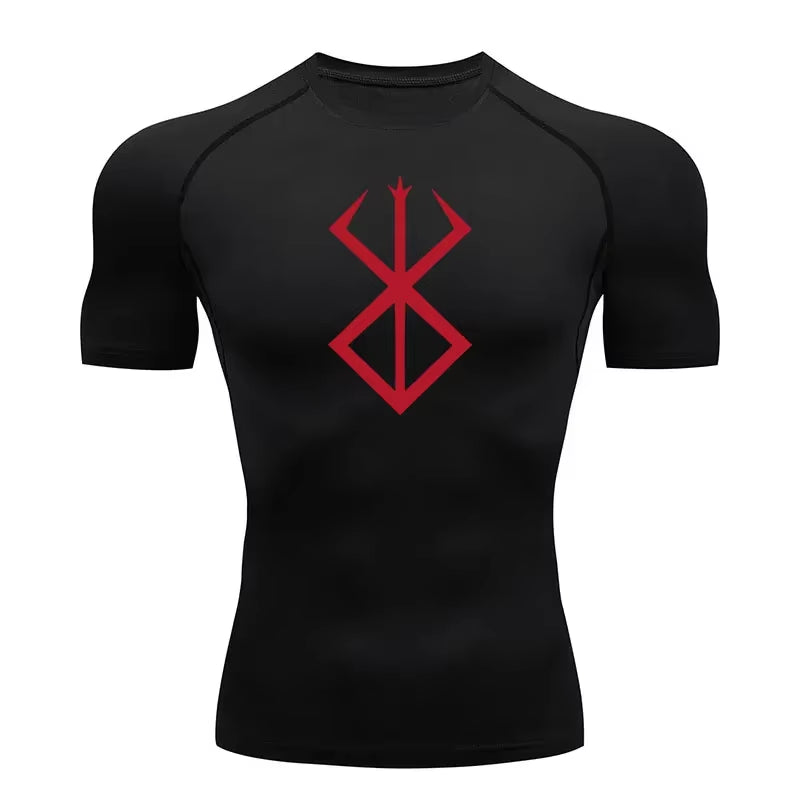 Anime Berserk Compression Tshirt Men'S Rashgard Tops Short Sleeves Second Skin Bodybuilding T-Shirt Quick Dry Tight Shirt Men