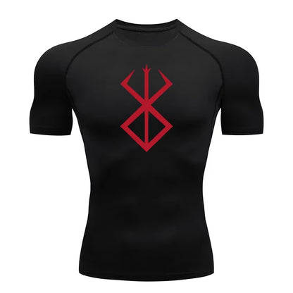 Anime Berserk Compression Tshirt Men'S Rashgard Tops Short Sleeves Second Skin Bodybuilding T-Shirt Quick Dry Tight Shirt Men