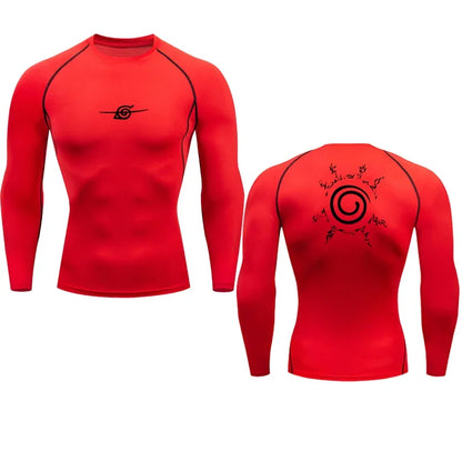 Camisas De Compressão Masculinas Anime Esporte Secagem Rápida Ginásio Tshirts Fitness Topos T Verão Outono Masculino