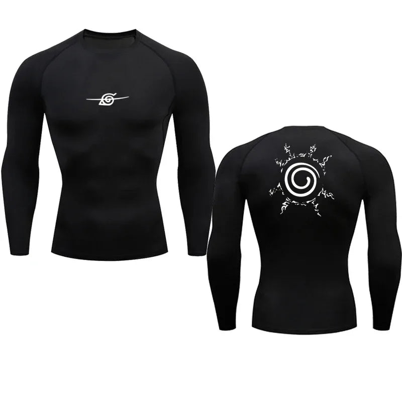 Camisas De Compressão Masculinas Anime Esporte Secagem Rápida Ginásio Tshirts Fitness Topos T Verão Outono Masculino