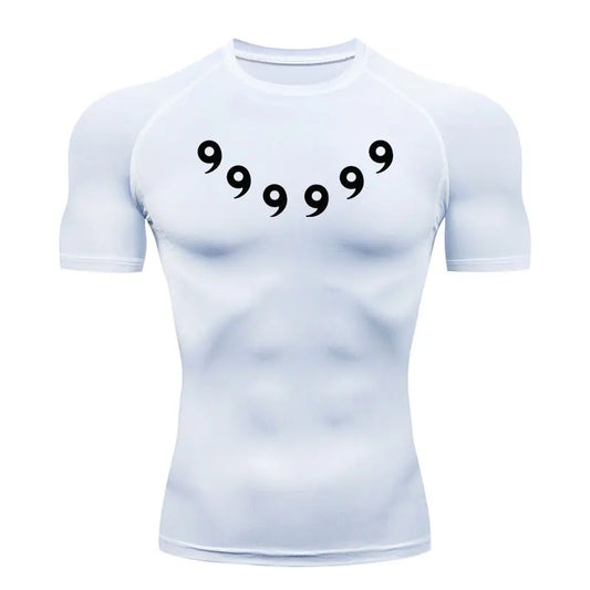 Anime Compression Set Running Sport Fitness Suit for Men Quick Dry Compression Shirt+Gym Shorts 2PCS Workout Summer Sportwear
