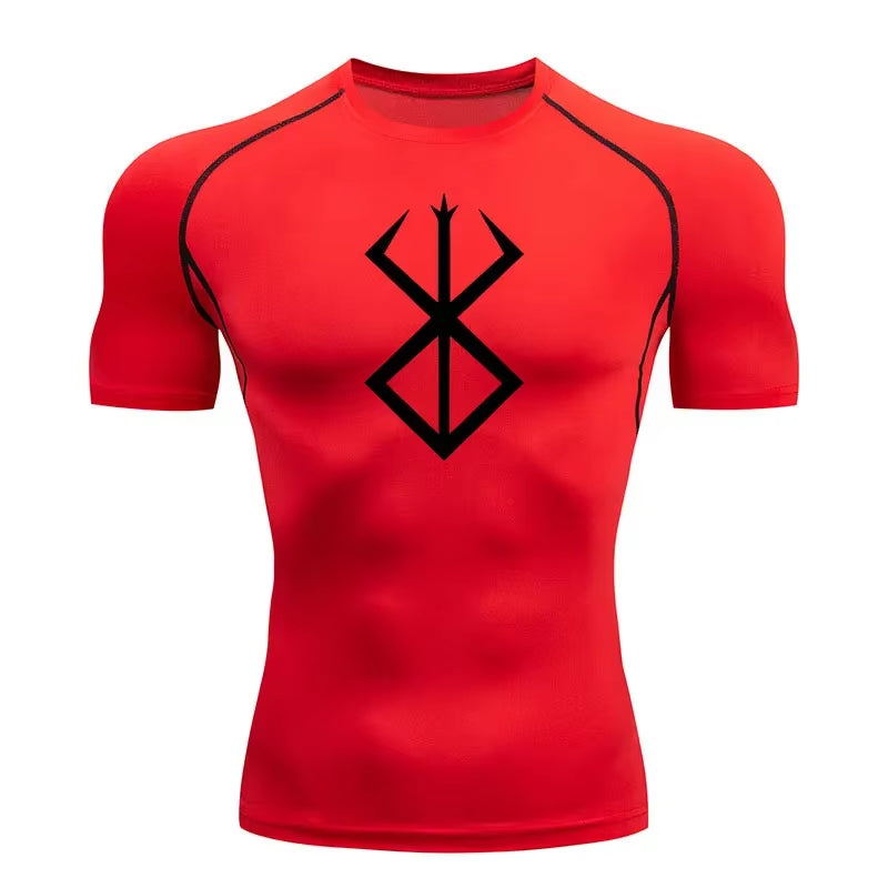 Anime Berserk Compression Tshirt Men'S Rashgard Tops Short Sleeves Second Skin Bodybuilding T-Shirt Quick Dry Tight Shirt Men