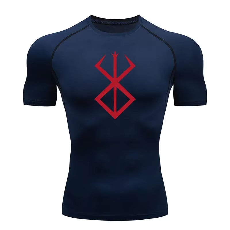 Anime Berserk Compression Tshirt Men'S Rashgard Tops Short Sleeves Second Skin Bodybuilding T-Shirt Quick Dry Tight Shirt Men