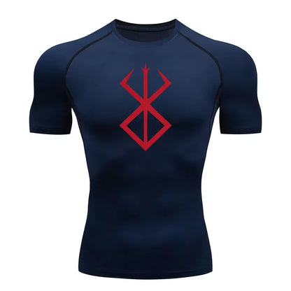 Anime Berserk Compression Tshirt Men'S Rashgard Tops Short Sleeves Second Skin Bodybuilding T-Shirt Quick Dry Tight Shirt Men