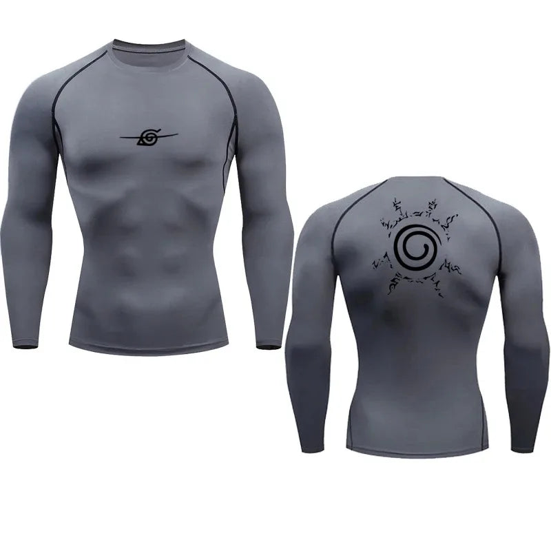 Camisas De Compressão Masculinas Anime Esporte Secagem Rápida Ginásio Tshirts Fitness Topos T Verão Outono Masculino